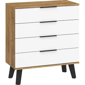 Komoda Komoda OSMAK 4S, dub burgundský/bílý lesk, 5 let záruka + vyzvednutí ZDARMA