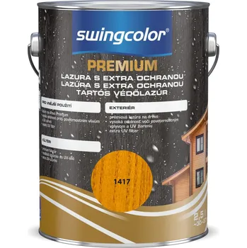 Lak na dřevo Swingcolor PREMIUM Lazura s dlouhodobou ochranou, oregonská pinie, polomatná, 2,5 l 6189 T02,5 1417