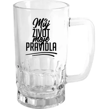 Sklenice Půllitr skleněný Můj život, moje pravidla