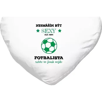 Polštář Polštář srdce 40x35 cm Nesnáším být sexy, ale jsem fotbalista