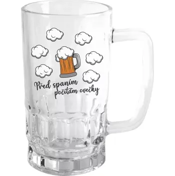 Sklenice Pivní půllitr - Počítám ovečky - čirý