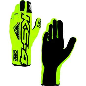 Módní doplněk Závodní rukavice OMP KS-4 ART my2023 (vnitřní prošití) žlutá/černá