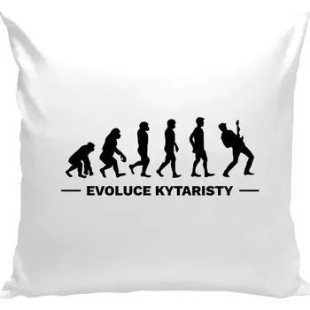 Polštář Polštář bílý 40x40 cm Evoluce - kytarista