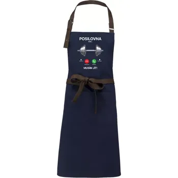 Kuchyňská zástěra Zástěra Kariban Vintage Posilovna volá... musím jít!