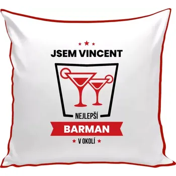 Polštář Polštář barevný 32x32 cm Nejlepší v okolí - barman