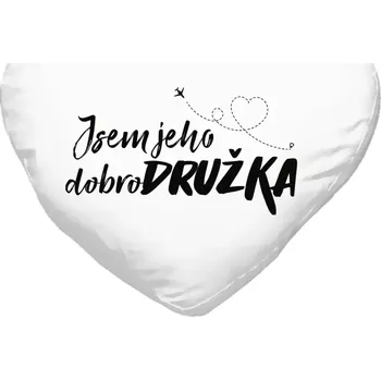 Polštář Polštář srdce 40x35 cm Jsem jeho dobrodružka
