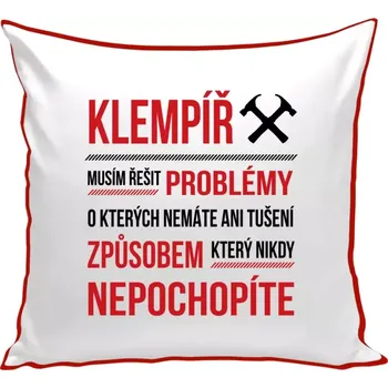 Polštář Polštář barevný 32x32 cm Musím řešit problémy - klempíř