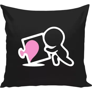 Polštář Polštář černý 40x40 cm Puzzle man