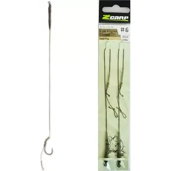 Rybářský háček Návazec Zebco Z-Carp Line Aligner Coated 2ks 20lbs #4