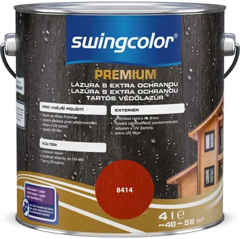 Lak na dřevo Swingcolor PREMIUM Lazura s dlouhodobou ochranou, mahagon, polomatná, 4 l 6189 T0004 8414