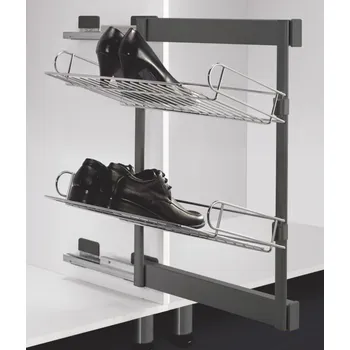 Botník Výsuvný botník boční s tlumeným dovřením, 327x457x560 mm, levý, chrom, antracit