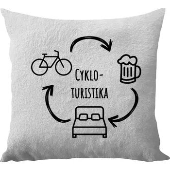 Polštář Polštář bílý 40x40 cm - dlouhý chlup Cykloturistika