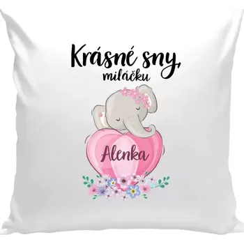Polštář Polštář bílý 40x40 cm Krásné sny, miláčku