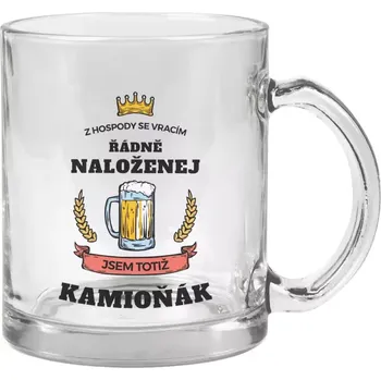 Hrnek 330 ml - skleněný Z hospody se vracím - Kamioňák