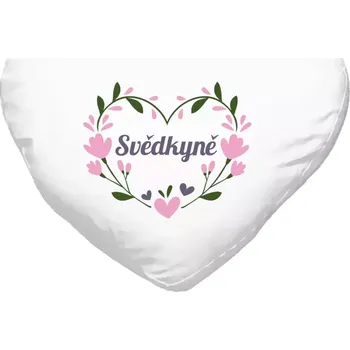 Polštář Polštář srdce 40x35 cm Svědkyně - srdce s lístečky