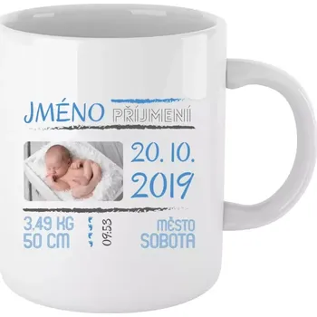 Hrnek k narození miminka - Narození miminka 01 - bílý 330 ml