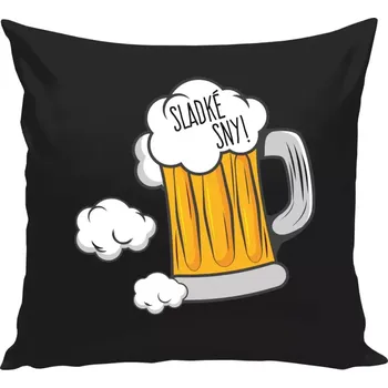 Polštář Polštář černý 40x40 cm Sladké sny