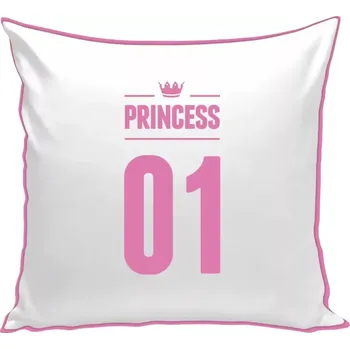 Polštář Polštář barevný 32x32 cm Princess s vlastním číslem