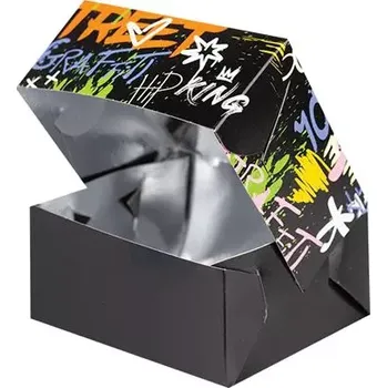 Jednorázové nádobí Gastro obaly Grill box/ burger krabička nepromast. s hliníkem 16,5x14x8cm (min. počet 122ks)