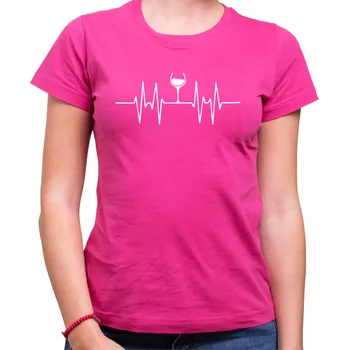 Pánské tričko Vinařské tričko - EKG víno, Barva látky růžová , Střih Dámsky, Velikost XXXL (Pouze UNISEX / pánský střih)