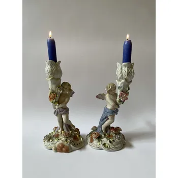 Svícen PORCELÁNOVÉ PÁROVÉ SVÍCNY - ANDĚLÉ