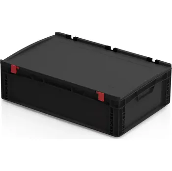 Přepravka na jídlo ESD Euro přepravka s víkem 60 cm × 40 cm × 18,5 cm, černá
