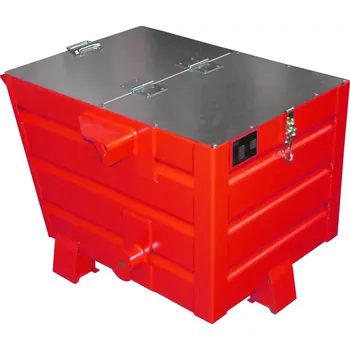 Popelnice Výklopný kontejner TRV s víkem, červená, nosnost 500 kg, 300 l