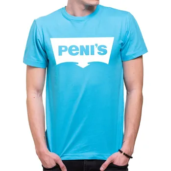 Pánská móda Značkové tričko PENi'S, Barva látky tyrkysová modrá, Střih Pánsky/UNISEX, Velikost XXXL (Pouze UNISEX / pánský střih)