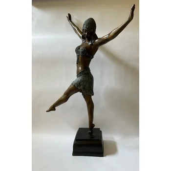 ART DECO BRONZOVÁ SOCHA 108 cm - TANEČNICE