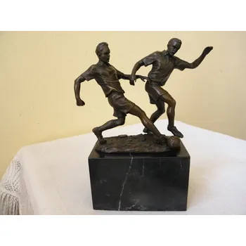 BRONZOVÁ SOCHA NA MRAMORU - FOTBALISTI