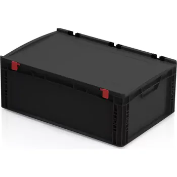 Přepravka na jídlo ESD Euro přepravka s víkem 60 cm × 40 cm × 23,5 cm, černá