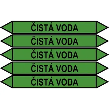 samolepka Značení potrubí, čistá voda, 212 × 26 mm, polyvinylchlorid