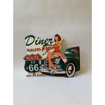 Plechová cedule DINER BURGERS BEER - PLECHOVÁ CEDULE
