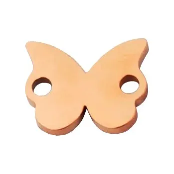 Materiál na výrobu šperku Šperky4U Zlacená ocelová komponenta - motýlek - OK1236-RD