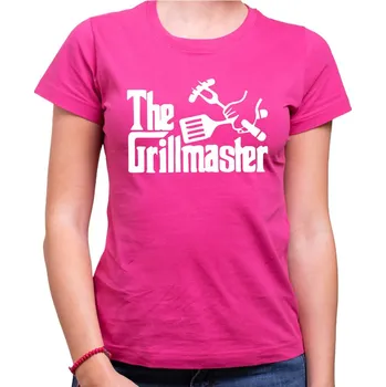 Pánské tričko Tričko - The Grillmaster, Barva látky růžová , Střih Dámsky, Velikost Dětské 158cm/12let