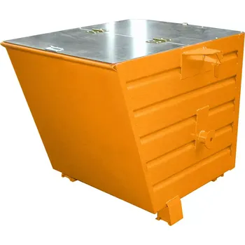 Popelnice Výklopný kontejner TRV s víkem, oranžová, nosnost 1000 kg, 550 l
