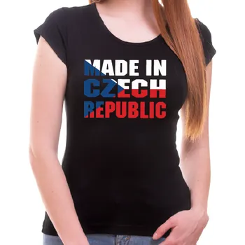 Pánské tričko Tričko - Made in Czech Republic, Barva látky černá, Střih Dámsky, Velikost S
