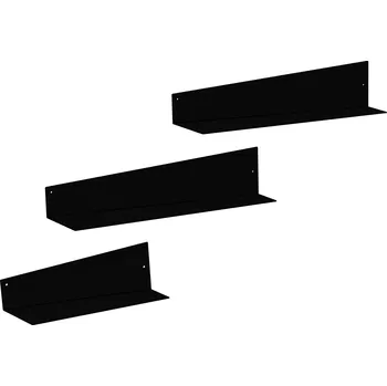 police Nástěnná kovová police černá - MIA Velikost: M - 40 cm