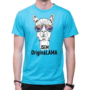 Pánské tričko Vtipné tričko - Jsem origináLAMA, Barva látky tyrkysová modrá, Střih Pánsky/UNISEX, Velikost M