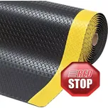 Protiúnavová průmyslová rohož kotlářský plech, laminovaná,černá / žlutá,300 cm