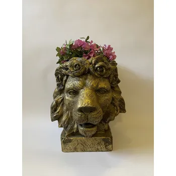 Obal na květináč LEV - ZLATÝ OBAL NA KVĚTINÁČ