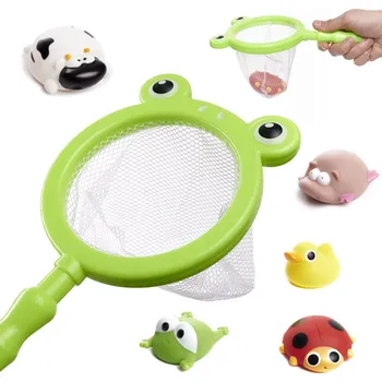 Hračka pro nejmenší Hračky do koupele zvířátka s podběrákem