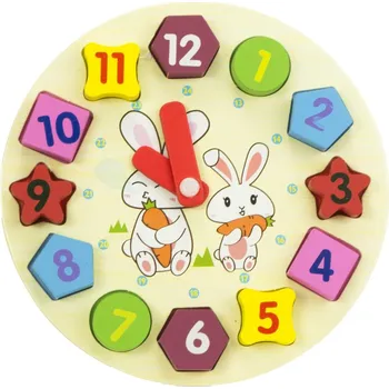 Dřevěná hračka Dětská dřevěná vkládačka hodiny