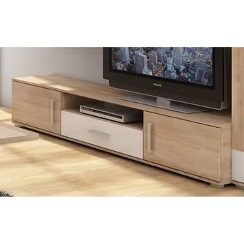Televizní stolek Televizní stolek DAMARA, dub sonoma světlý/bílý lesk, 5 let záruka + vyzvednutí ZDARMA