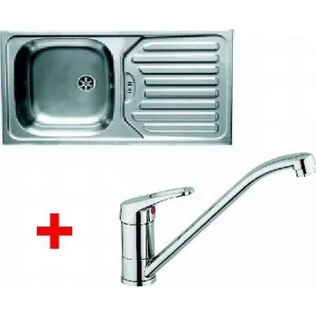 Nerezový dřez SET dřez ALCEDO 1B1D + páková baterie ROYCE-CHROM + vyzvednutí ZDARMA