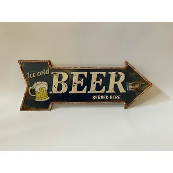 Plechová cedule PLECHOVÁ CEDULE - ICE COLD BEER SERVED HERE