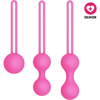 VšeNaSex.cz Silikonové venušiny kuličky Love Balls Set růžové