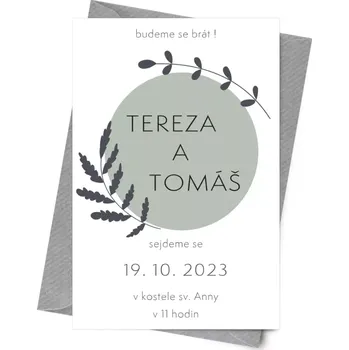 Svatební dekorace Papírové svatební oznámení SID