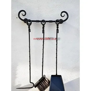 Krbové nářadí Kované, kovové krbové nářadí na zeď - Violet 2a