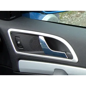 Tuning Dekory interiéru, rámečky kolem vnitřních klik dveří, stříbrný matný - Škoda Octavia II. (Škoda Octavia II. 2004-2012 / Yeti 2009-2013)